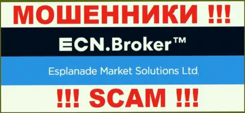 Сведения о юридическом лице конторы ECNBroker, им является Esplanade Market Solutions Ltd