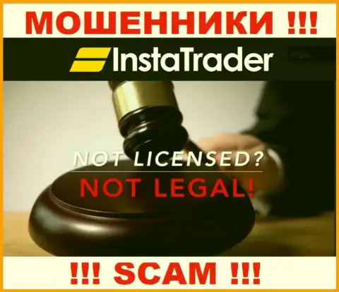У ворюг InstaTrader Net на интернет-портале не предоставлен номер лицензии организации !!! Будьте очень бдительны