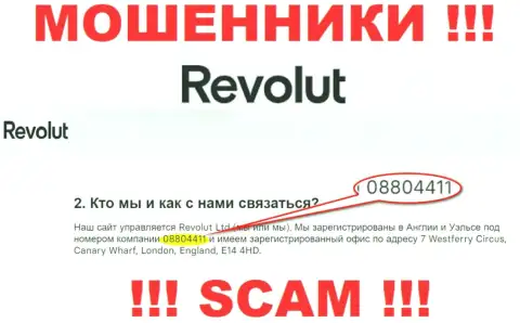 Будьте бдительны, наличие номера регистрации у конторы Revolut (08804411) может оказаться уловкой