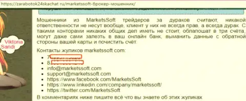 MarketsSoft - это ЖУЛИКИ !!! От них нужно находиться подальше - отзыв