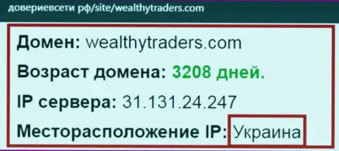Украинская прописка организации ВелтиТрейдерс, согласно справочной информации web-сайта довериевсети рф