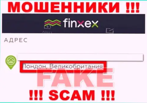 Finxex Com намерены не распространяться о своем достоверном адресе регистрации
