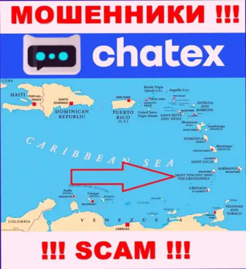 Не доверяйте интернет-махинаторам Чатекс Ком, т.к. они базируются в оффшоре: St. Vincent & the Grenadines