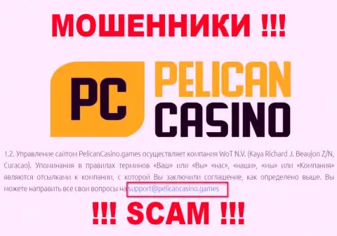 Ни при каких условиях не советуем писать письмо на адрес электронной почты internet обманщиков PelicanCasino Games - разведут мигом