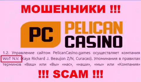 Юридическое лицо организации PelicanCasino Games - ВоТ Н.В.