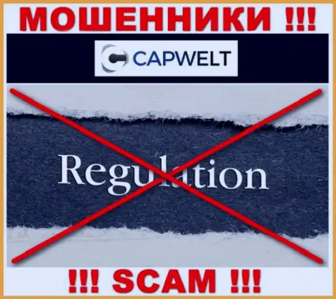 На web-сервисе Cap Welt нет инфы об регуляторе этого жульнического разводняка