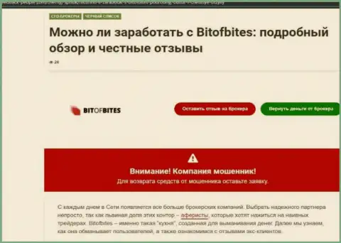 Обзор, раскрывающий схему мошеннических деяний организации BitOfBites - это ЖУЛИКИ !!!