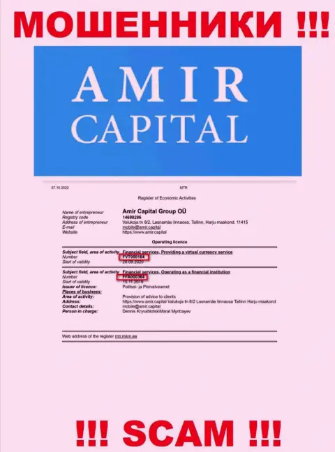 АмирКапитал предоставляют на информационном сервисе лицензию на осуществление деятельности, несмотря на это бессовестно дурачат клиентов