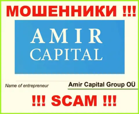 Amir Capital Group OU - это контора, которая управляет internet кидалами Амир Капитал