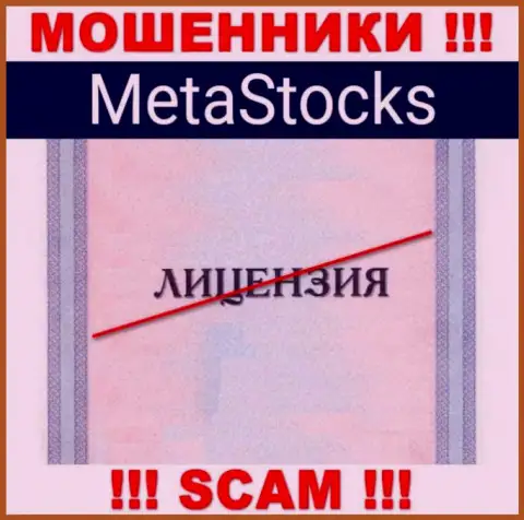 На сайте компании MetaStocks не предоставлена информация о ее лицензии, видимо ее НЕТ