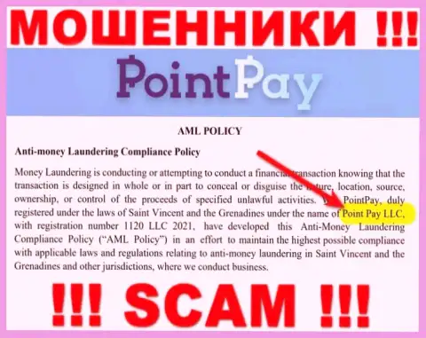 Организацией PointPay управляет Point Pay LLC - сведения с официального онлайн-сервиса шулеров