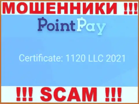 Номер регистрации мошенников Point Pay LLC, представленный у их на официальном онлайн-сервисе: 1120 LLC 2021