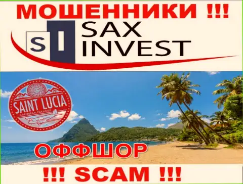 Т.к. Sax Invest имеют регистрацию на территории Saint Lucia, отжатые финансовые средства от них не вернуть