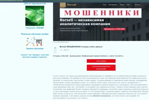 Обзор scam-компании Borsell Ru - это МАХИНАТОРЫ !