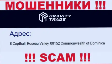 IBC 00018 8 Copthall, Roseau Valley, 00152 Commonwealth of Dominica - это офшорный юридический адрес Gravity Trade, расположенный на сайте данных мошенников