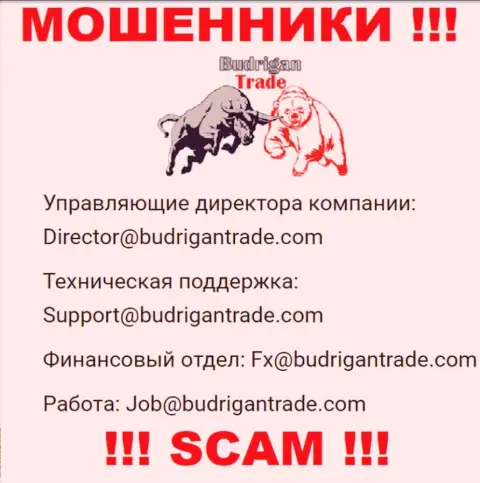Не пишите письмо на е-майл BudriganTrade - это интернет обманщики, которые крадут финансовые вложения клиентов