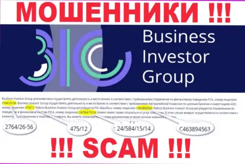 Хотя BusinessInvestorGroup Com и предоставили свою лицензию на онлайн-ресурсе, они в любом случае ОБМАНЩИКИ !!!