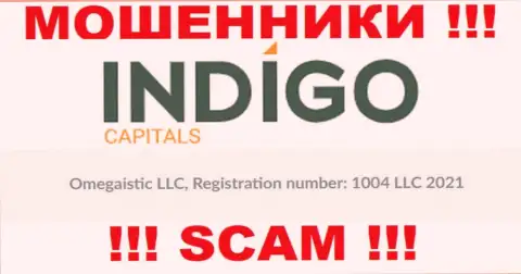 Номер регистрации очередной преступно действующей компании Indigo Capitals - 1004 LLC 2021