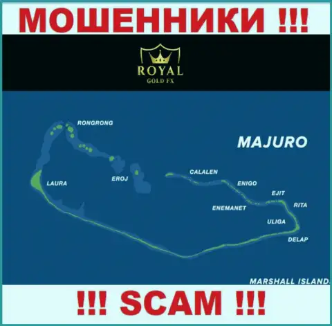 Лучше избегать совместной работы с аферистами RoyalGoldFX, Маджуро, Маршалловы Острова - их оффшорное место регистрации