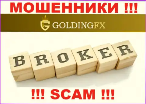 Брокер - это именно то, чем промышляют мошенники Golding FX
