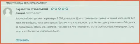 Мнение о forex компании Kiexo Com на сайте FinOtzyvy Com