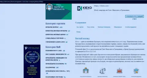 Обзор об условиях для трейдинга Форекс дилера Киехо Ком, представленный на интернет-ресурсе директори финансмагнатес Ком