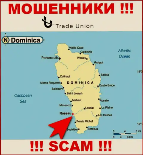 Dominica - здесь юридически зарегистрирована контора Trade Union