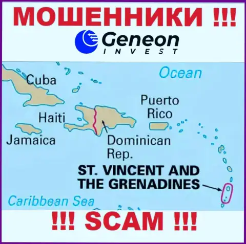 Генеон Инвест зарегистрированы на территории - St. Vincent and the Grenadines, остерегайтесь совместной работы с ними