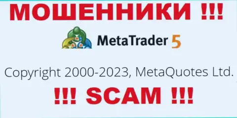 Юридическим лицом МетаТрейдер5 Ком считается - MetaQuotes Ltd